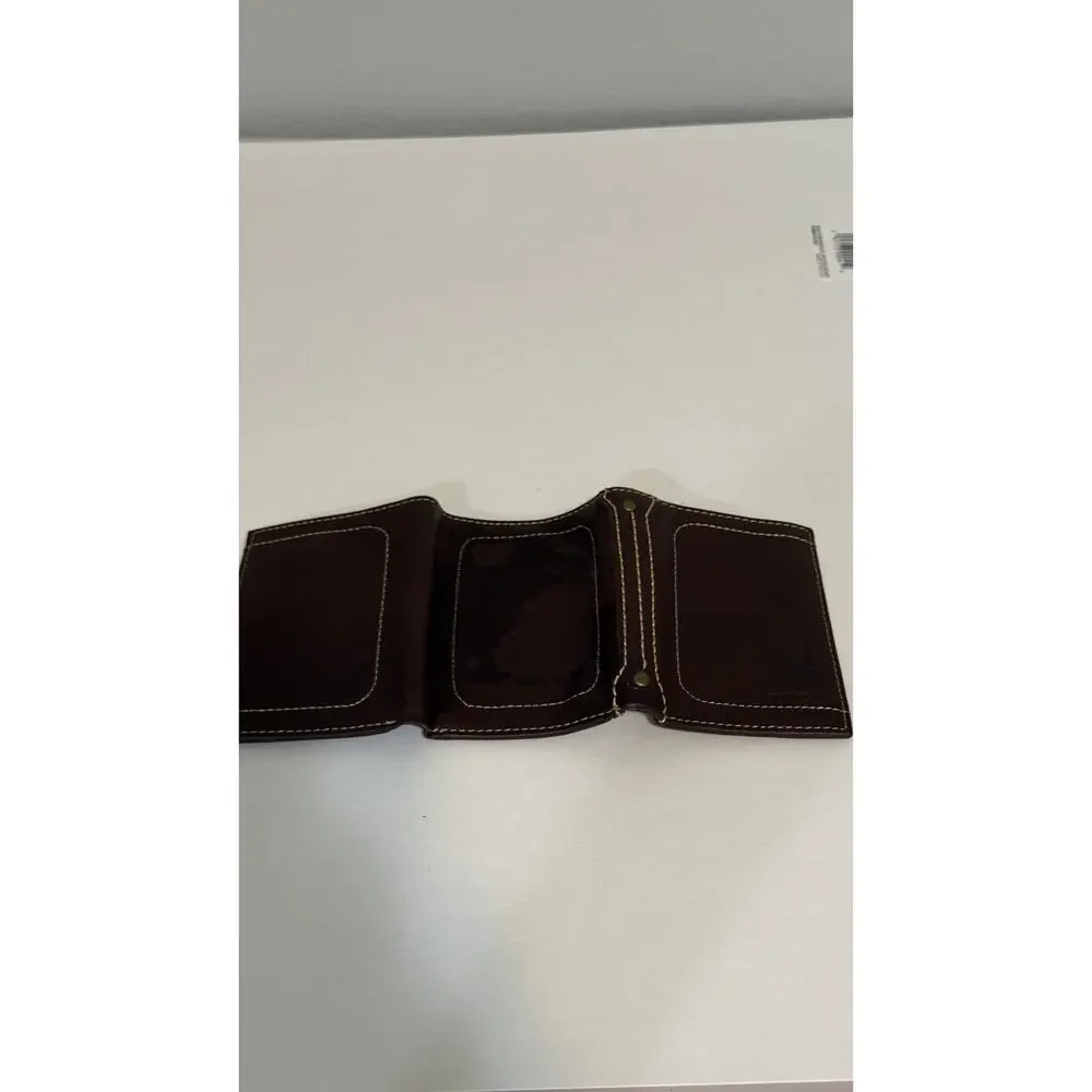 Carhartt Pebble Leather Trifold Wallet in Dark Brown